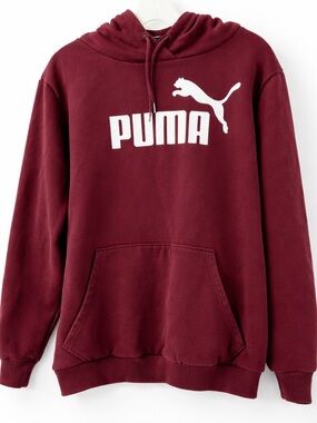 Puma Maroon Pullover Hoodie with White Logo